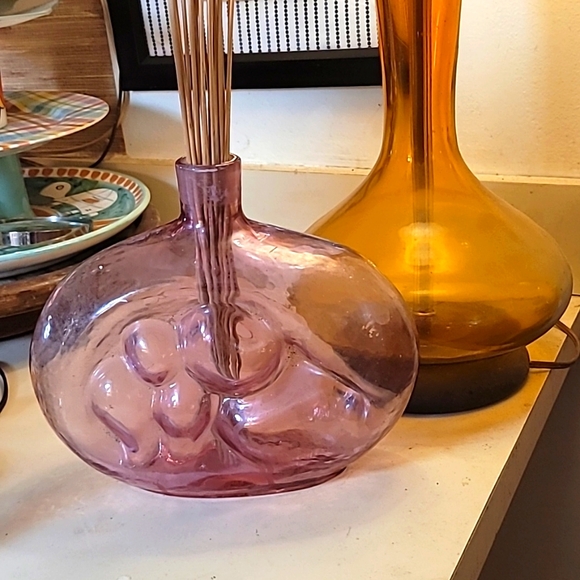 Vtg BLENKO 6310 decantor VASE rare only made in 1963 ROSE Madonna & child USA - Picture 7 of 7